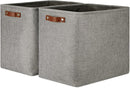 DULLEMELO Grey Storage Baskets 2 Pack Extra Large Fabric Shelf Baskets for Organizing, Closet, Clothes, Toys, Bedroom by TinyTreasures Baby Boutique