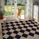 Lahome Checkered Easy Jute Entry Rug, 3x5 Black Outdoor Patio Rug for Living Room Farmhouse Neutral Carpet, Washable Non Slip Indoor Door Mat Diamond Carpet for Front Door Deck Camping by CozyNest Decor