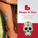 BioSwiss Bandages, Sugar Skull Shaped Self Adhesive Bandage, Latex Free Sterile Wound Care, Fun First Aid Kit Supplies for Kids, 24 Count by TinyTreasures Baby Boutique