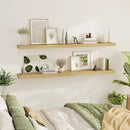 Fun Memories 72 Inch Floating Shelves for Wall 2 Pack Shelves for Bedroom|Kitchen|Bathroom 72 x 9.3 Inch Wood Floating Shelf with Invisible Brackets for Books|Storage|Decor, Oak by CozyNest Decor