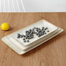 famiware Serving Platter, Rectangular 15.67/14.1/12.6 inch Serving Dishes for Entertaining, Microwave Dishwasher Safe, Stonware Serving Trays for Party, Turkey, Cheese, Ocean Series, Cappuccino White by CozyNest Decor