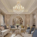 Large Gold Crystal Chandelier Light Fixtures - 24 Lights Modern Crystal Chandeliers for Hotel, Lobby, Foyer, Entryway Hall, Staircase High Ceiling Chandelier 2 Layers by CozyNest Decor