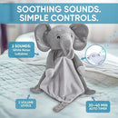 Love By Emi Baby Music Lovey Grey Elephant, Baby Sleep Soother for Crib & Cuddle Bedtime, White Noise with a Heartbeat & Lullaby, Plush Sound Toy, Stuffed Animal for Newborns, Infants & Toddlers by TinyTreasures Baby Boutique