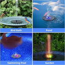 Solar Fountain, Powered Water 4W Pump for Bird Bath with LED Lights, 7 Nozzle and Fixer Hummingbird Garden, Pond, Pool, Fish Tank, , Black by GreenHaven Gardens