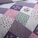 NEWLAKE Quilt Bedspread Sets-Floral Checkered Pattern Reversible Coverlet Set,King Size by CozyNest Decor