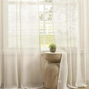 Joydeco Sheer Curtains 84 Inches Long, White Curtains for Living Room 2 Panels Set, Linen Curtains Window Privacy Assured with Light Filtering(W52 x L84 Inch,Linen) by CozyNest Decor