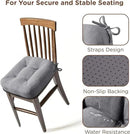 Codi 6 Pack Dining Chair Cushions, Thick Chairs Pads for Indoor Kitchen Room - Washable, Non-Slip Seat Cushion with Ties, 16.5"x16.5"x 3.5", Set of 6, Grey by CozyNest Decor