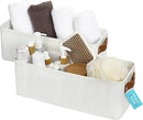 OrganiHaus Narrow Storage Bins 15x06in, Small Closet Bins for Shelves, Bathroom Storage Baskets for Shelves, Narrow Baskets, Fabric Organizer with Handles, Toilet Paper Organizer - 2 Pack, Off-White by TinyTreasures Baby Boutique