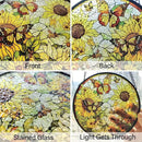 Sunflower Decor Suncatcher Stained Glass Window Hanging - Butterfly Stained Glass Suncatchers for Windows - Sun Catchers Indoor Window with Chain and Hook - Sunflower Gifts for Women Mom Teacher Gift by GreenHaven Gardens