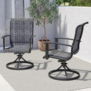 Grand patio Outdoor Swivel Dining Chairs Set of 2, 360 Degree Mesh Sling Rocker Sets for Deck, Garden Backyard, Black & Grey Plaid by GreenHaven Gardens