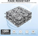 Favoyard Outdoor Chair Cushion 19 x 19 x 3 In Waterproof Pattern Fade Resistant Cushions for Patio Furniture with Removable Cover Attach Straps 28D Foam Insert Cushions Pads for Seat Sofa Couch 2 Pack by GreenHaven Gardens