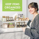 2 Pack Kitchen Countertop Organizer, Stackable Cabinet Shelf Organizer, 2 Tier Adjustable Kitchen Counter Shelves Riser For Pantry Cupboard Bathroom Organization And Storage, Desk Shelf,Spice Rack by CozyNest Decor