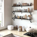 Heimlove Floating Shelves for Wall, 36 Inch Long Wood Floating Bookshelf Set of 3, Wall Mounted Hanging Shelf for Bathroom Bedroom Kitchen, Black by CozyNest Decor