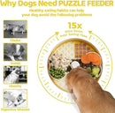 Slow Feeder Dog Bowl with Lick Mat and Puzzle Inserts - Non-Slip Base, Adjustable Speed Design, Dishwasher Safe for Large Dogs,Yellow by CozyNest Decor