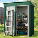 Gizoon 5' x 3'Outdoor Storage Shed with Singe Lockable Door,Galvanized Metal Shed with Air Vent Suitable for The Garden,Tiny House Storage Sheds Outdoor for Backyard Patio Lawn-Green by GreenHaven Gardens