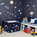 HIYAGON Rectangular Space Basket for Boys Baby Storage Basket Storage Bin Organizer Box Room Decor(Rocket Planet) by TinyTreasures Baby Boutique
