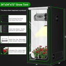 MELONFARM 3x3 Grow Tent, 34"x34"x72" Grow Tent, Double Transparent Viewing Door Indoor Grow Tent, Growing Tent with High Reflective Mylar & Floor Tray, Plant Tent for Indoor Hydroponics Growing by GreenHaven Gardens