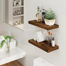Floating Shelves, 8 Inch Deep Floating Shelves, 24"W x 8"D Wall Shelves Set of 2, Rustic Wood Floating Shelf for Home Decor, Deep Storage Shelves for Kitchen, Bedroom, Living Room, Rustic Brown by CozyNest Decor
