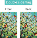 Louise Maelys Spring Welcome Garden Flag Bird Tree Double Sided 12x18 Inch Floral Small Burlap Holiday House Yard Outdoor Outside Home Decor by GreenHaven Gardens