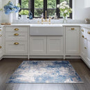Washable Area Rugs 2'x3' Non-Slip Modern Abstract Soft for Living Room Entryway Bedroom Nursery, Print Pattern, Blue Grey Navy Gray by TinyTreasures Baby Boutique