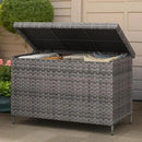 YITAHOME 230 Gal Outdoor Storage Box, XXL All-Weather Wicker Deck Box for Patio Furniture, Cushions, Pool Accessories and Garden Tools - Grey by CozyNest Decor