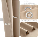 MIULEE Beige Blackout Curtains for Bedroom Living Room 72 Inches Long 2 Panels, Thermal Insulated Room Darkening Drapes Solid Grommet Top Noise Reduction Light Blocking Window Curtains W40 x L72 Inch by TinyTreasures Baby Boutique
