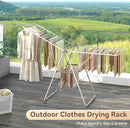APEXCHASER Clothes Drying Rack, Foldable Drying Rack Clothing, Sturdy Metal Laundry Drying Rack, Height-Adjustable Gullwing, Easy to Fold, Space-Saving, for Indoor Outdoor, White by TinyTreasures Baby Boutique