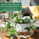 montresor 2 Pack 8 inch Plant Pots, PP Plastic Self Watering Plant Pot with Drainage and Tray for Indoor Outdoor Plants, Water Level Window & Reservoir Flower Pots Decorative Planter(White) by CozyNest Decor