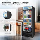 Commercial Beverage Refrigerator, 24 Inch Beverage Fridge, 15 Cu. Ft. Drink Fridge, Display Refrigerator Glass Door, Commercial Display Fridge with Customizable Light Box for Shops, Restaurants, Bars by CozyNest Decor