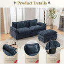 URRED Modular Sectional Sofa Comfy Cloud Couch, Modern Chenille Sofa Sleeper Deep Seat Couches with Ottoman/Pillows for Living Room (Blue, 82.6''- L Shape) by CozyNest Decor