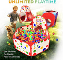 Playz 5-Piece Kids Play Tents Crawl Tunnels and Ball Pit Popup Bounce Playhouse Tent with Basketball Hoop for Indoor and Outdoor Use with Red Carrying Case by TinyTreasures Baby Boutique