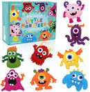 CiyvoLyeen Little Monsters Sewing Craft Kit for Children Adopt A Monster Felt Plush DIY Sewing Art Kids Educational Toys Monster Bash Craft Gift for Beginners Set of 8 by TinyTreasures Baby Boutique