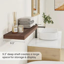 Fun Memories Floating Shelves for Wall, 30 Inch Rustic Wood Wall Mounted Shelves for Bathroom, Bedroom, Kitchen, Living Room, Deep Floating Shelves for Storage & Home Decor (Walnut, Set of 2) by CozyNest Decor