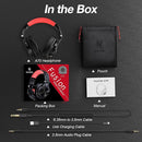 OneOdio A70 Bluetooth Over Ear Headphones, Wireless Headphones w/ 72H Playtime, Hi-Res, 3.5mm/6.35mm Wired Audio Jack for Studio Monitor & Mixing DJ Guitar AMP, Computer Laptop PC Tablet - Red by TinyTreasures Baby Boutique