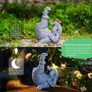 Mommy & Baby Elephant Garden Statue with Solar Butterfly Lights - Perfect Elephant Decor & Ornament for Women, Housewarming Gifts and as Garden Decorations by GreenHaven Gardens