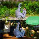 Mommy & Baby Elephant Garden Statue with Solar Butterfly Lights - Perfect Elephant Decor & Ornament for Women, Housewarming Gifts and as Garden Decorations by GreenHaven Gardens