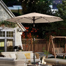 10FT Solar Umbrella 32 LED Lighted Patio Umbrella Table Market Umbrella w/Tilt and Crank, UV-Resistant Outdoor Umbrella for Pool, Garden, Deck, Beige by GreenHaven Gardens