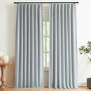 Vision Home Pinch Pleated Full Blackout Curtains Linen Blended Room Darkening Window Curtains 84 inch for Living Room Bedroom Thermal Insulated Pinch Pleat Drapes with Hooks 2 Panel 40"Wx84"L,Blue Fog by CozyNest Decor