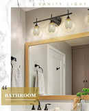 Bathroom Light Fixtures, 3-Light Black and Gold Vanity Lights Over Mirror, Farmhouse Wall Sconce Lighting with Clear Glass and Honeycomb Metal Shade, AD-22001-3W-BK by CozyNest Decor