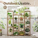 Bamworld Plant Stand Indoor Large Plant Shelf Tall Flower Stands 14 Pots Outdoor Plant Rack for Garden Balcony Patio Window Living Room Corner Wood by GreenHaven Gardens