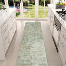 Washable Modern Abstract Kitchen & Hallway Runner Rug, 2'6''x8', Green with Non-Slip Backing by TinyTreasures Baby Boutique