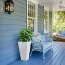 Tall Tapered Planter Front Porch Taper Metal Modern Flower Plant Pot White Square Galvanized Steel Planter 30 In Indoor Outdoor for Garden Patio Grande Plant Tree Commercial Residential Heavy Duty by CozyNest Decor