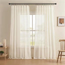 Joydeco Sheer Curtains 72 Inches Long, White Curtains for Living Room 2 Panels Set, Linen Curtains Window Privacy Assured with Light Filtering(W52 x L72 Inch,Linen) by CozyNest Decor