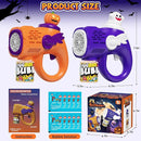 Halloween Bubble Machine Gun for Kids: 2 Pack Automatic Bubble Maker Blaster Toys with LED Lights, 10 Refill Solutions, Pumpkin & Ghost Bubble Blower for Halloween, Party Favor, Toddlers 3-8 Gifts by TinyTreasures Baby Boutique