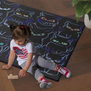Black Play Cat Rug for Playroom for Boys Girls 59"x39" Funny Cute Cat Cartoon Decor for Bedroom Living Room Non-Slip Comfy Floor Casual Mat Carpet Washable by TinyTreasures Baby Boutique