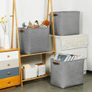 DULLEMELO Large Storage Baskets for Blankets Living Room 51L Canvas Storage Baskets for Organizing 3 Pack Collapsible Baskets Bins for Organizing Home Office with Handles (Grey) by TinyTreasures Baby Boutique
