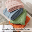 MIULEE Sage Green Knitted Throw Blanket for Couch Textured Spring Knit Blanket with Tassels Cozy Woven Boho Bed Blanket for Sofa Bed Chair Acrylic Wave Pattern 50"x60" by CozyNest Decor