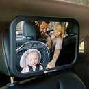 Safety Baby Car Seat Mirror - Wide Shatterproof Backseat Infant Car Mirror for Baby Rear Facing, Crystal Clear View, Travel Accessories, Easy Install & Adjustable for Removable Headrest (Matte Black) by TinyTreasures Baby Boutique