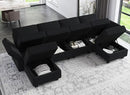 Belffin Modular Sectional Sofa with Reversible Chaises Velvet U Shaped Sectional Couch with Storage Seat Black by CozyNest Decor