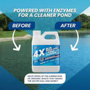 32oz 4X Blue Pond Dye + Pond Cleaner, Blue Dye for Ponds and Lakes, 2-in-1 Lake Colorant + Enzymes, Makes Murky Water Clean & Beautiful, Keeps The Water Cool, Clear, and Ideal for Fish & Wildlife by GreenHaven Gardens